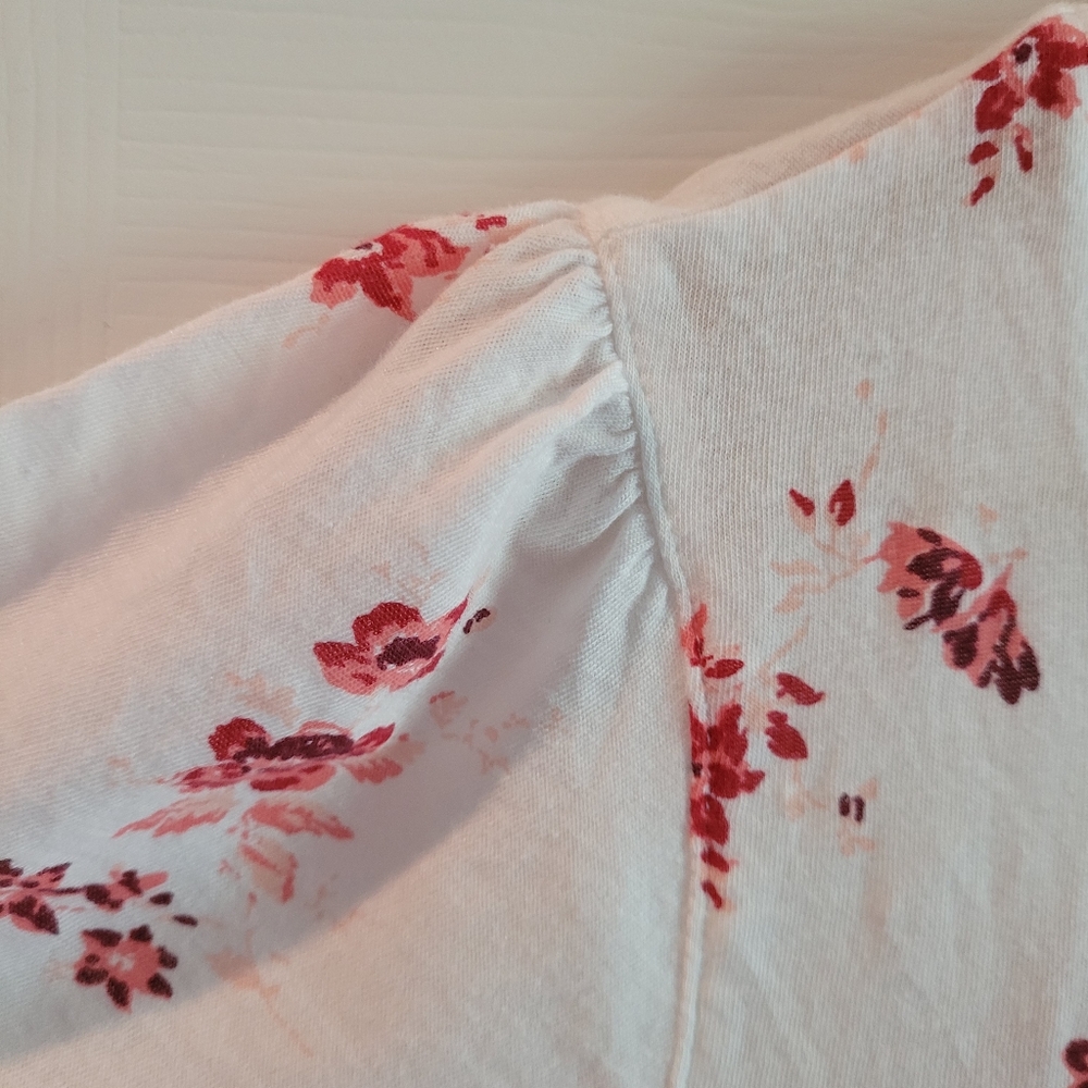 Lucky Brand Women's Floral Jersey Short Sleeve Blouse Top